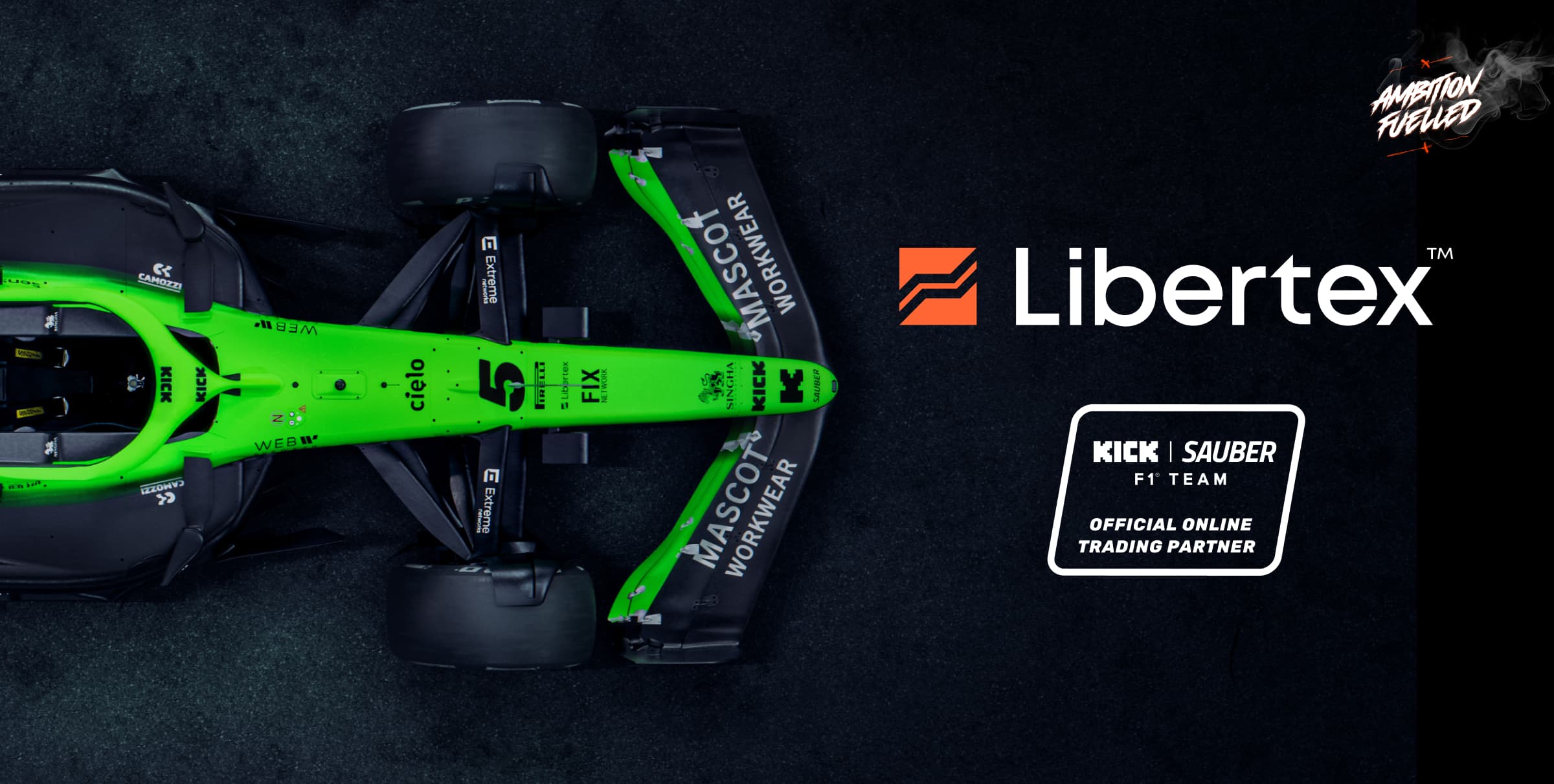 Libertex branding on KICK Sauber F1 car